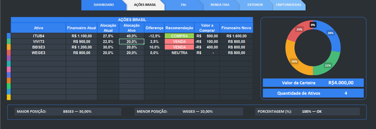 Controle de Investimentos — tela 2
