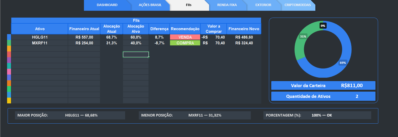 Controle de Investimentos — tela 3